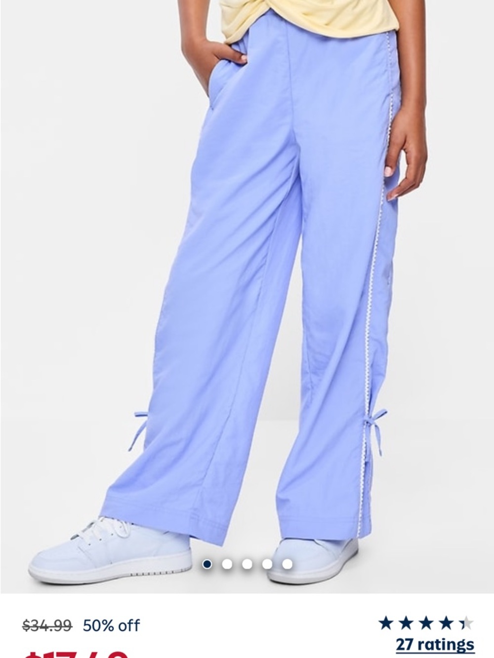 Old Navy Lavender Wide-Leg Casual Pants with Side Ties